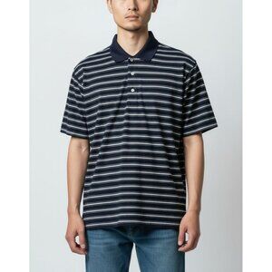 Grand Slam Golf Mens Blue/White Striped Polo Shirt M